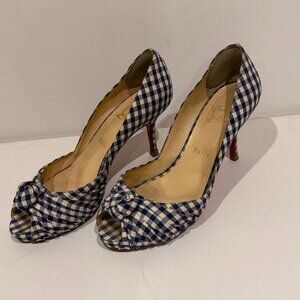 Christian Louboutin Gingham Heels - Size 40